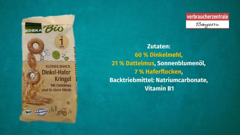 Produktfoto von Kinderkeksen mit der Zutatenliste