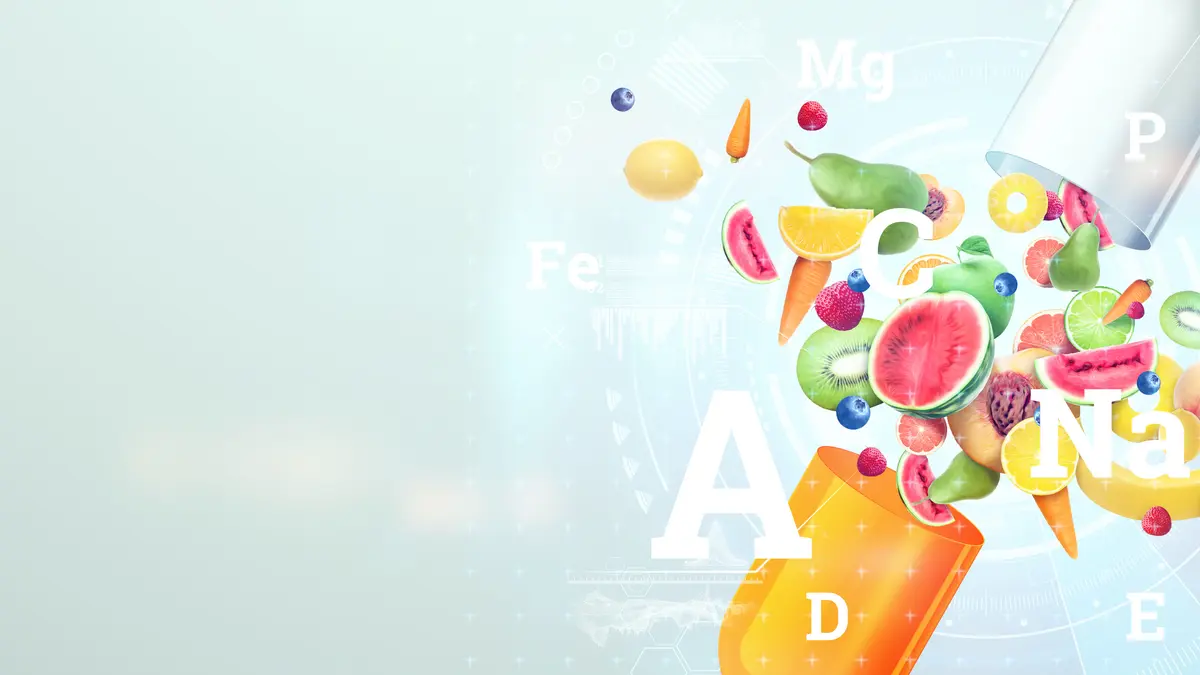 Vitamine komme aus einer geöffneten Pille