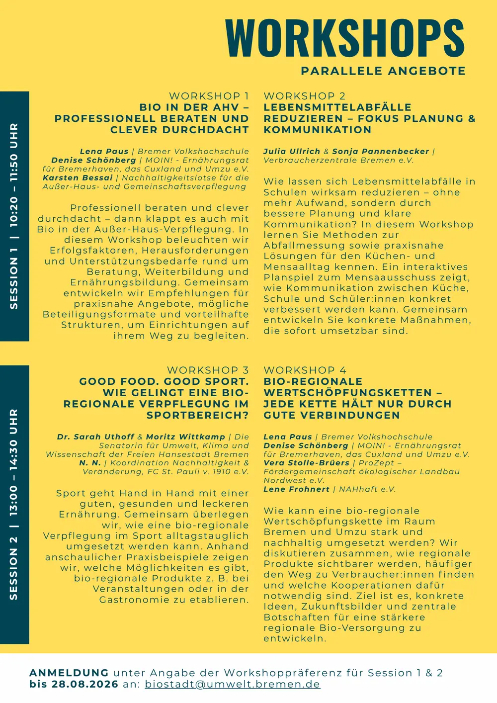 Programm des Fachtags Ernährungswende am 15.9.26, Seite 3.