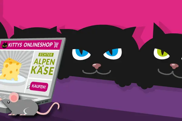 Mäuse am Laptop