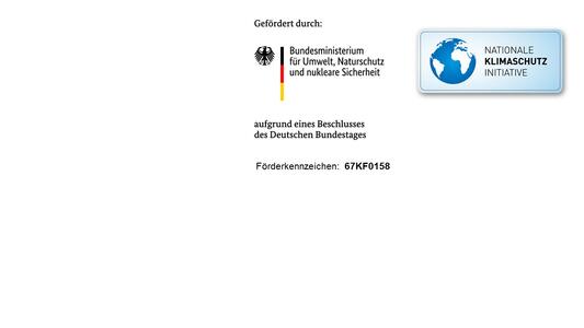 BMU Logo neben dem NKI Logo inklusive dem Förderkennzeichen des Projekts