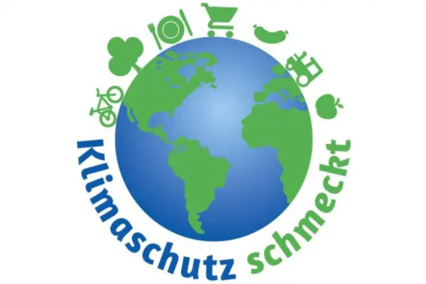 Grafik Weltkugel mit verschiedenen Symbolen