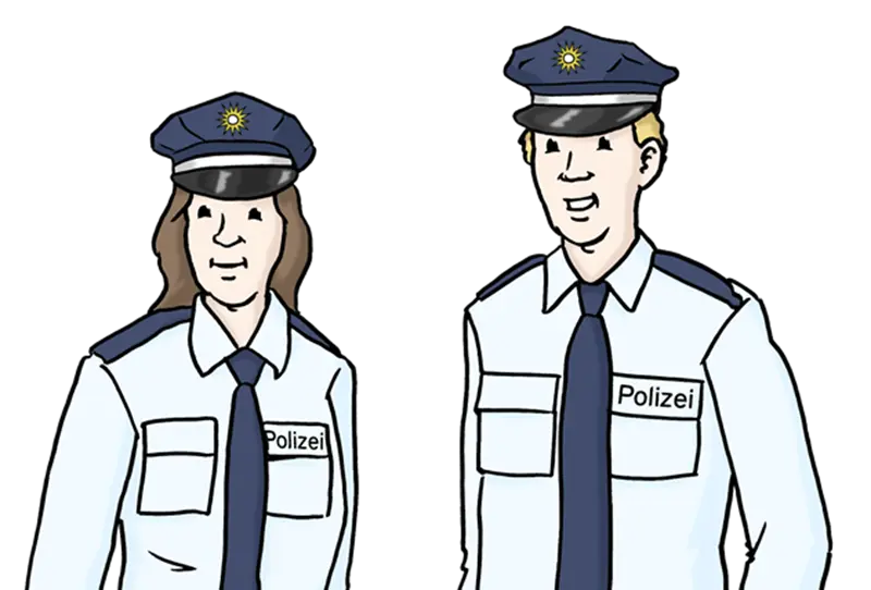 für leichte Sprache: polizistin und Polizist