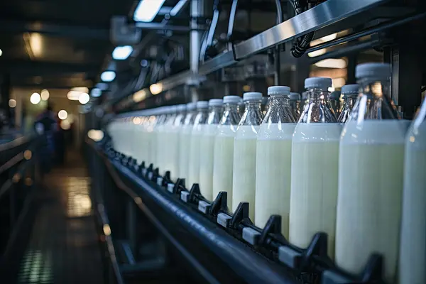 Milch in Glasflaschen 