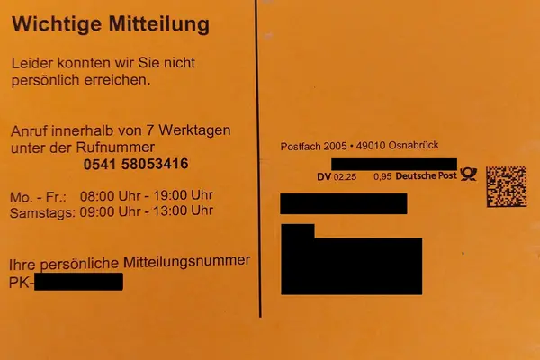 orange Postkarte Front