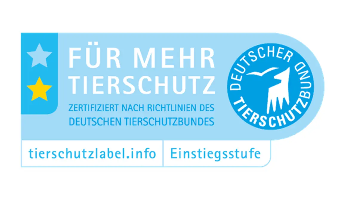 Das Label für Mehr Tierschutz in der Einstiegsstufe.