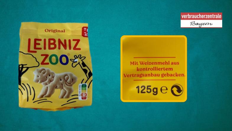 Produktfoto von Kinderkeksen mit hervorgehobenem Claim