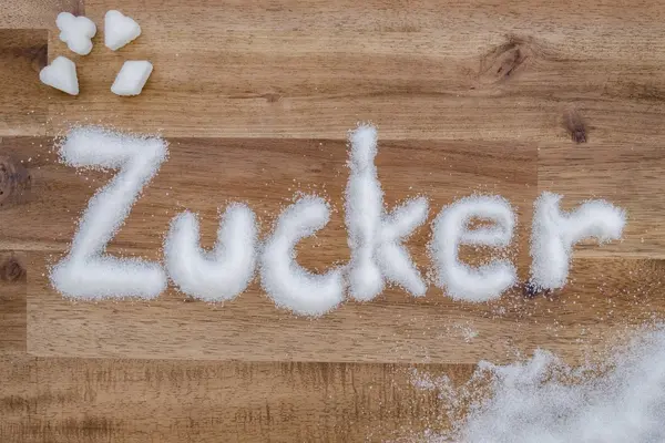 Das Wort Zucker aus Zucker geschrieben