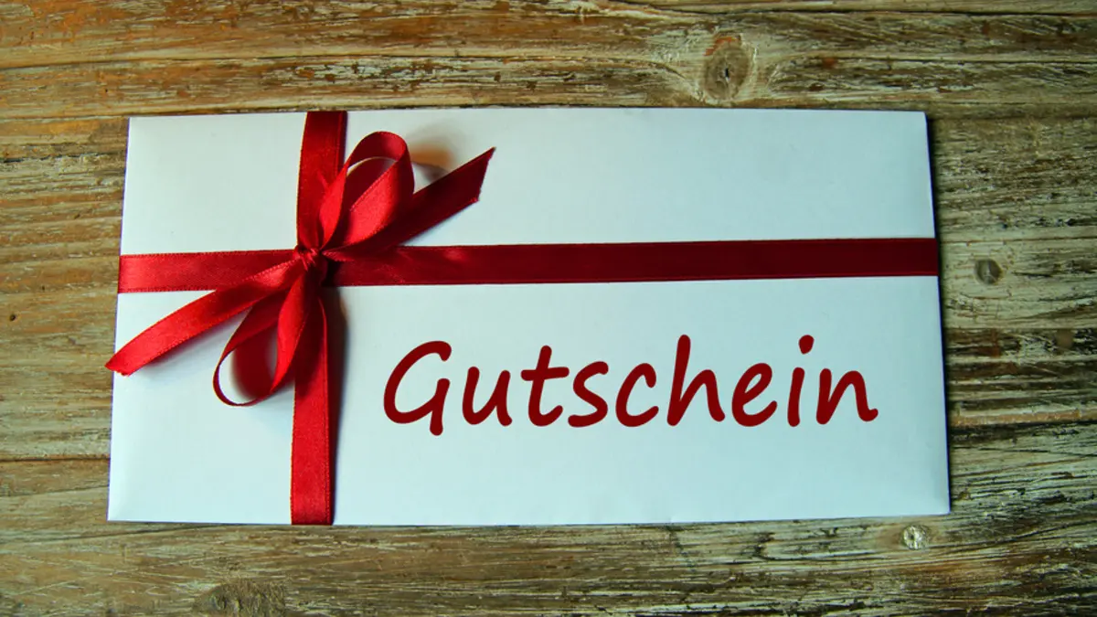 Briefumschlag mit Gutschein