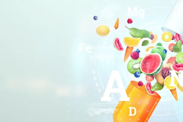 Vitamine komme aus einer geöffneten Pille