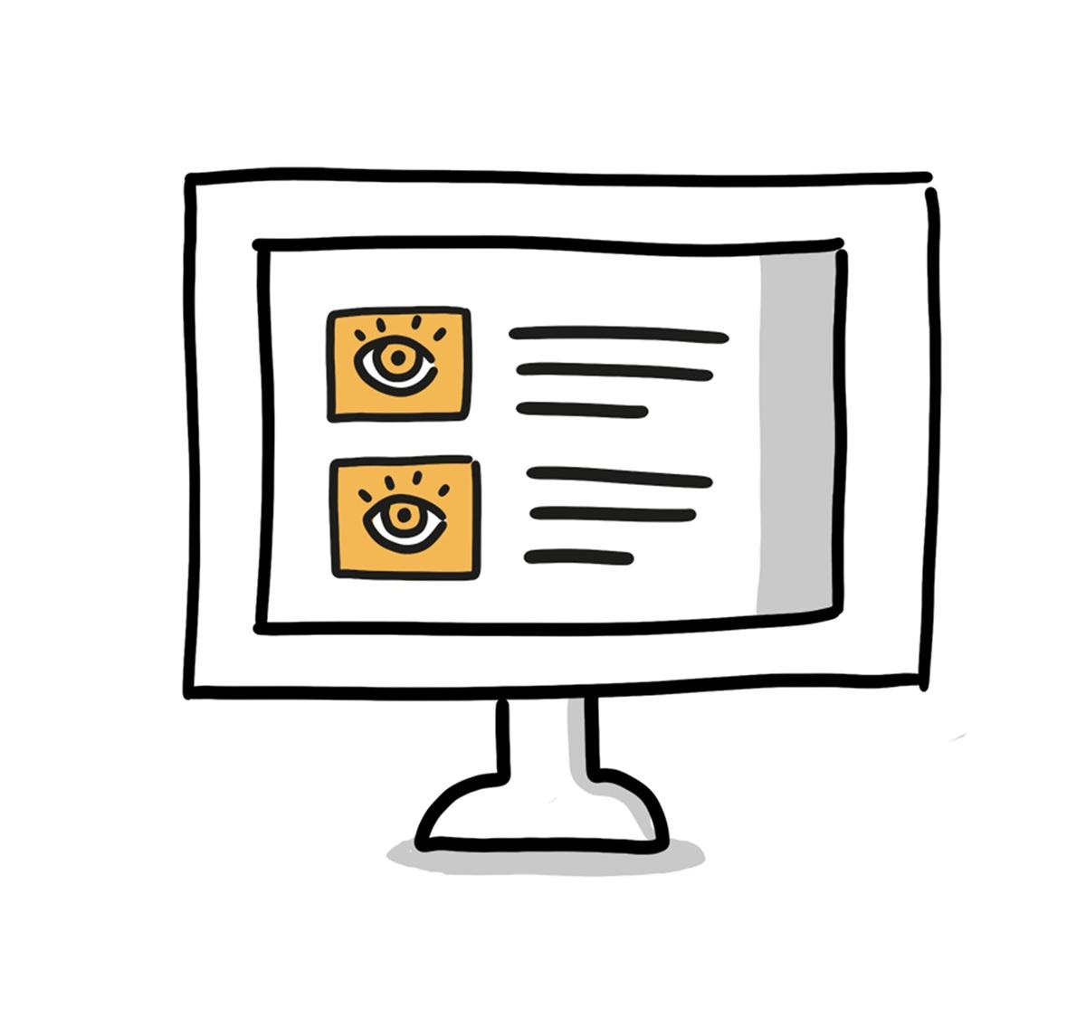 Symbol Bildschirm mit Internetseite