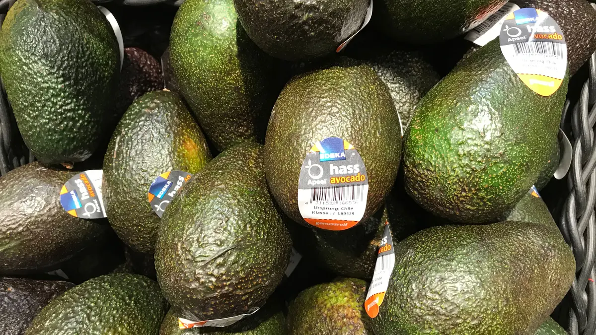 Avocados mit Coating-Hinweis