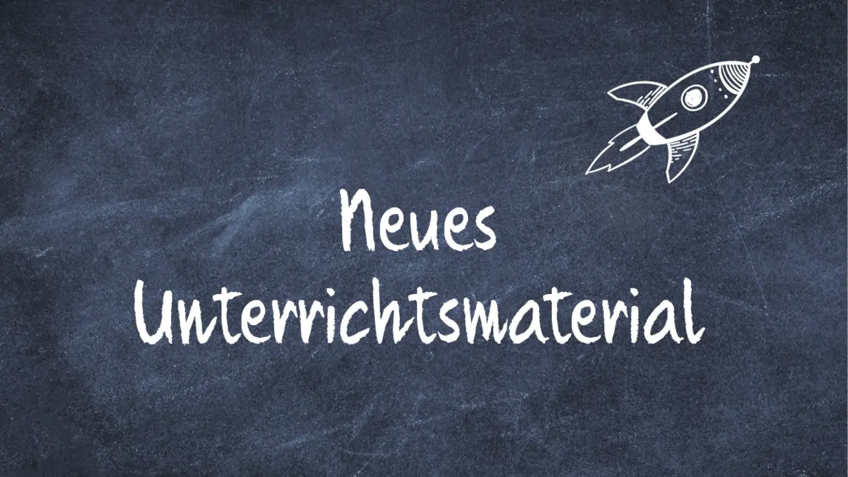 Tafel mit Schrift Neue Unterrichtsmaterialien 16x9
