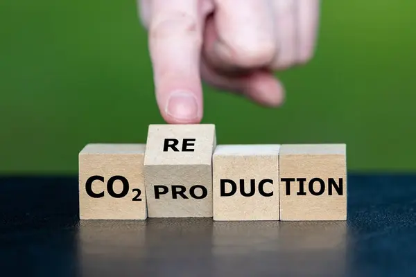 Schriftzug CO2 Produktion