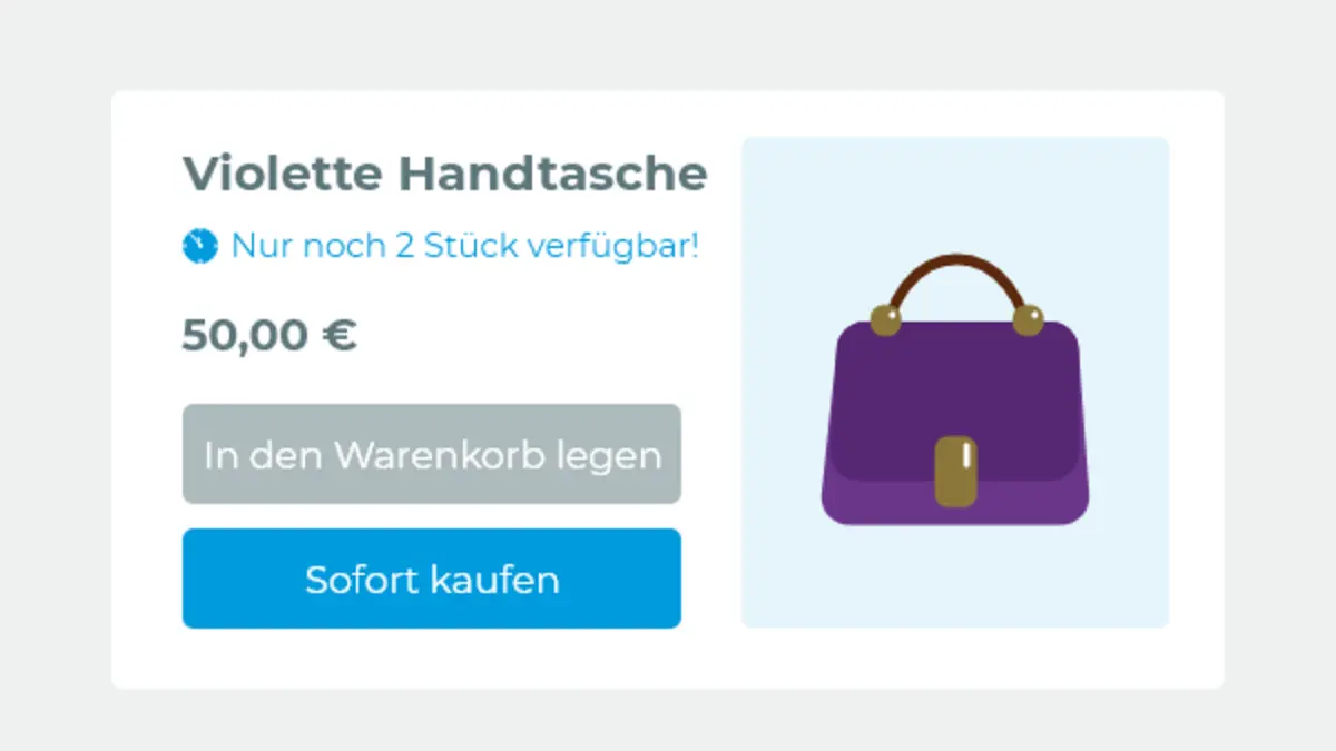 Dark Pattern Erfundene Knappheit eines Produktes