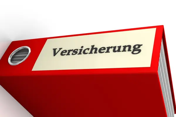 roter ordner mit der aufschrift Versicherung