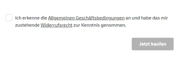 Nachsendeauftrag Screenshot Allgemeine Geschäftsbedingungen 2025