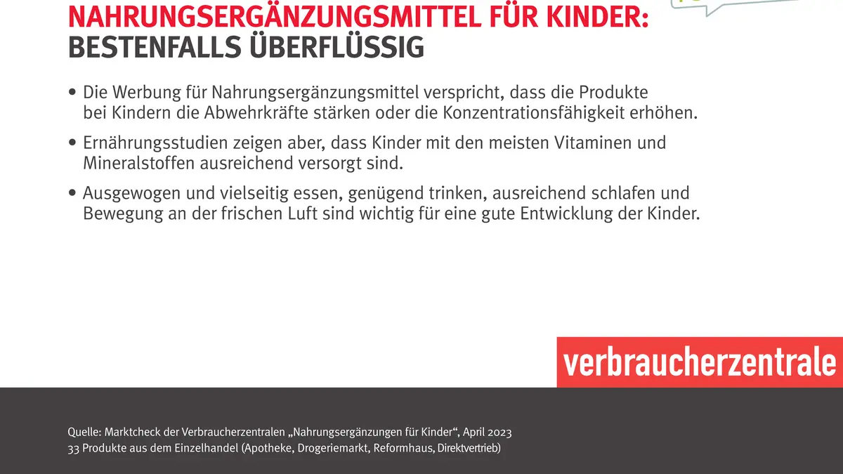 Nahrungsergänzungsmittel für Kinder Zusammenfassung 1