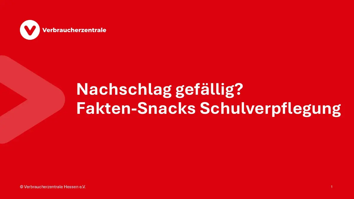 Nachschlag gefällig? Fakten-Snacks Schulverpflegung