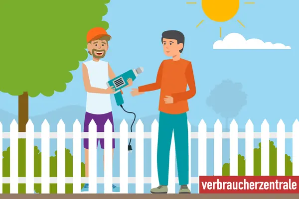 Sharing Economy: Nachbar verleiht seine Bohrmaschine am Gartenzaun