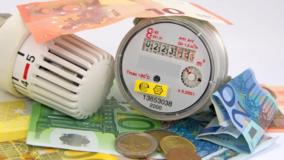 Thermostat mit Zähler und Geld