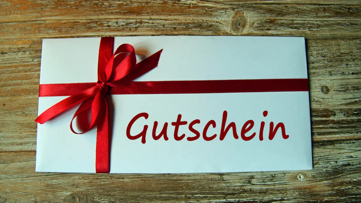 Briefumschlag mit Gutschein
