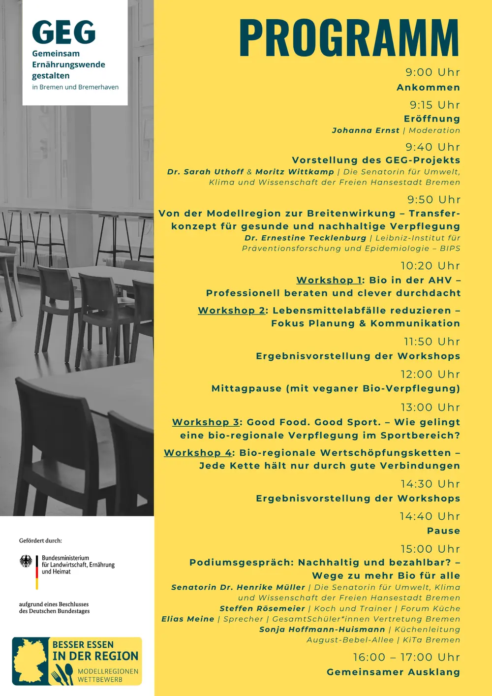 Programm des Fachtags Ernährungswende am 15.9.26, Seite 2.