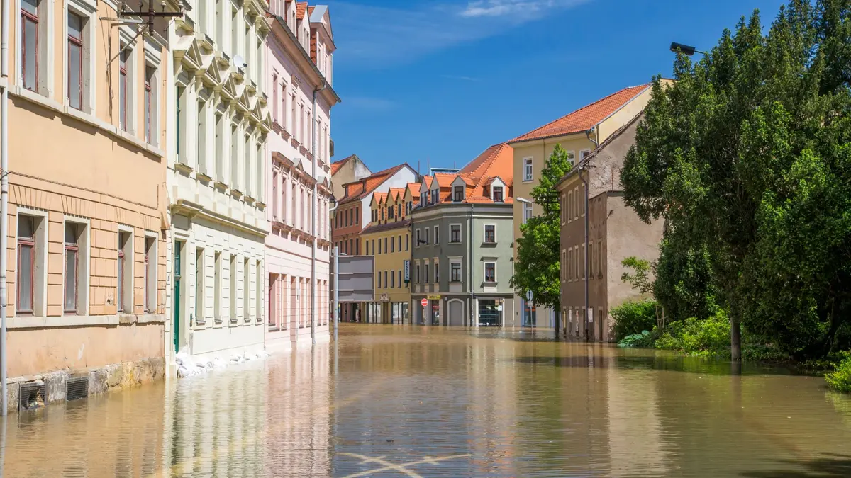 überflutete Straße
