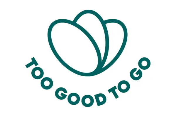 Illustration einer Blüte mit Schriftzug "Too Good to Go" als Logo der gleichnamigen App