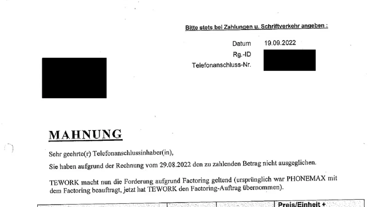 Anschreiben Inkasso