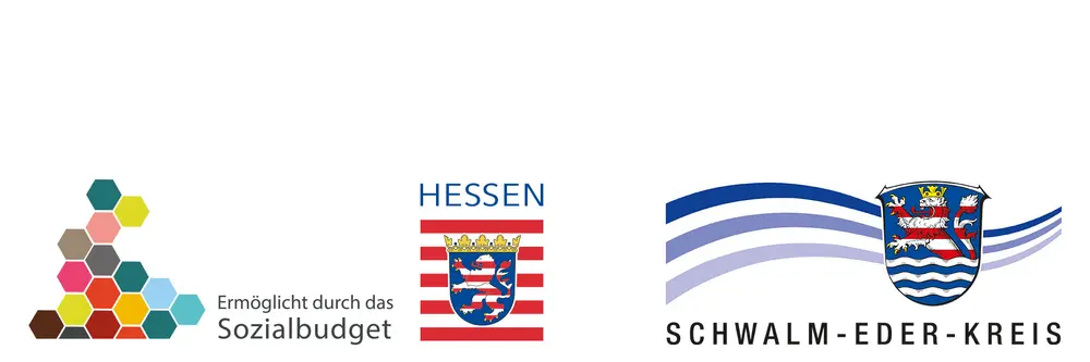 Logos des Landes Hessen, des Hessischen Sozialbudget und des Schwalm-Eder-Kreises