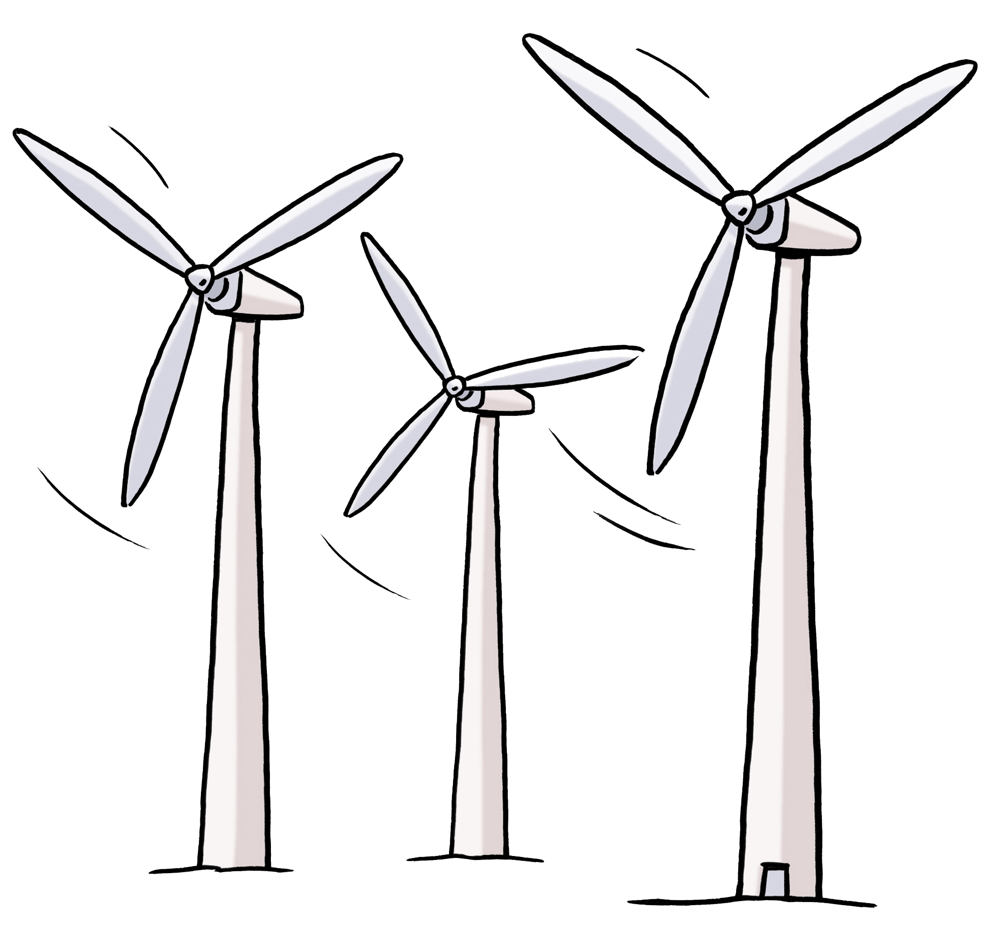 Gezeichnete Windräder