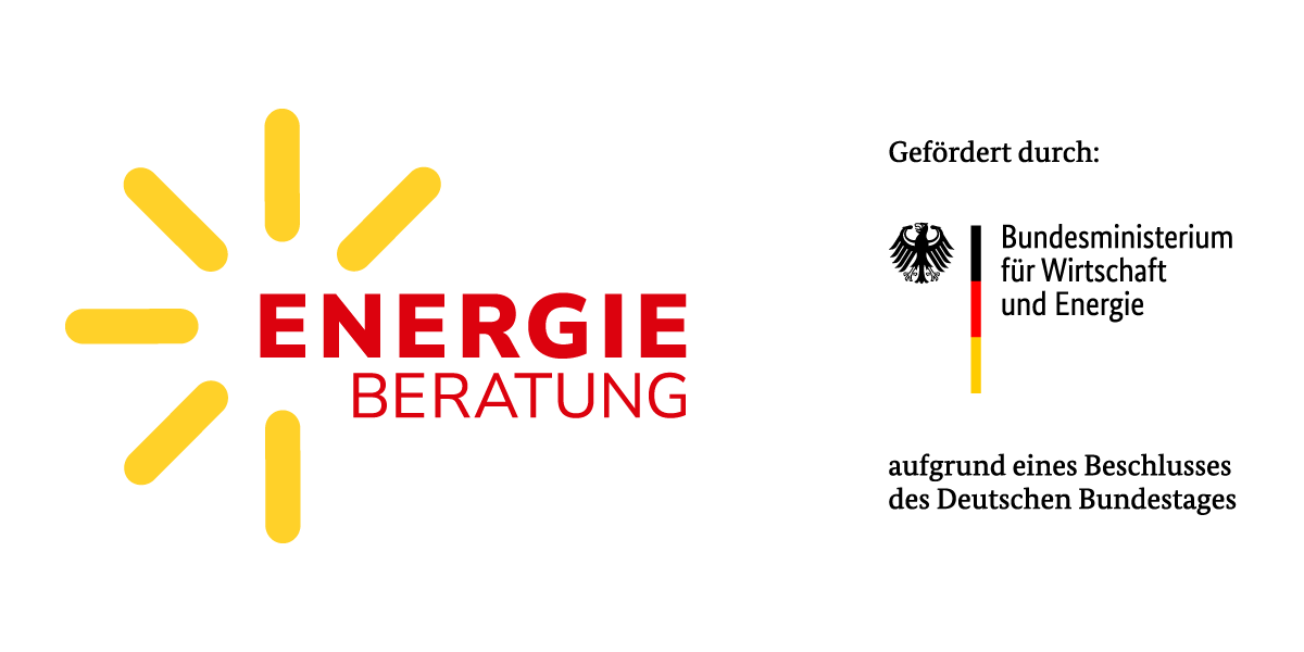 Projektsignet der Energieberatung mit Förderhinweis des BMWE