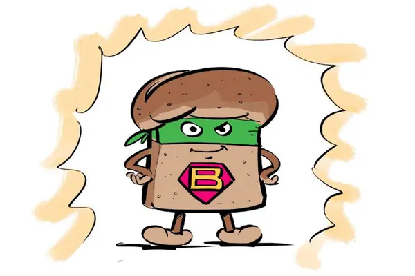 Breadman, der Superheld, rettet Brot