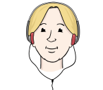 Mensch mit Kopfhörern