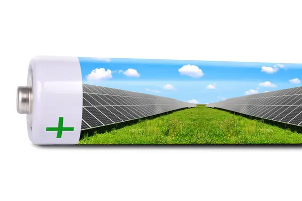 Batterie mit Solarmodulen