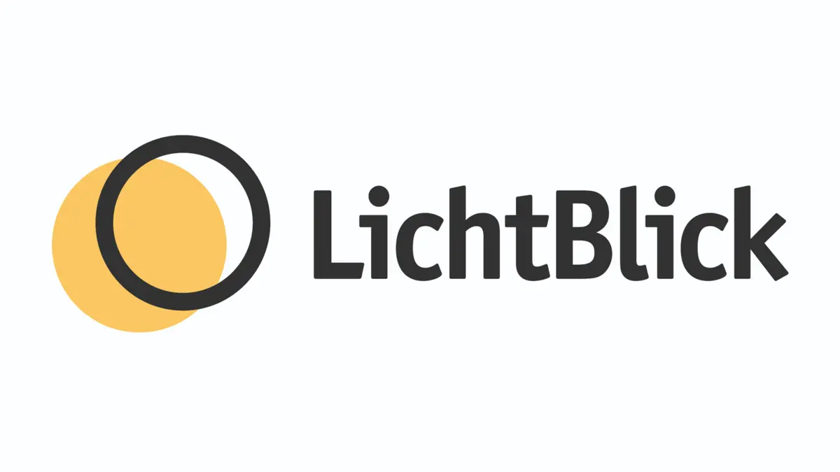 Zwei Kreise und Schriftzug "LichtBlick" als Logo der gleichnamigen App
