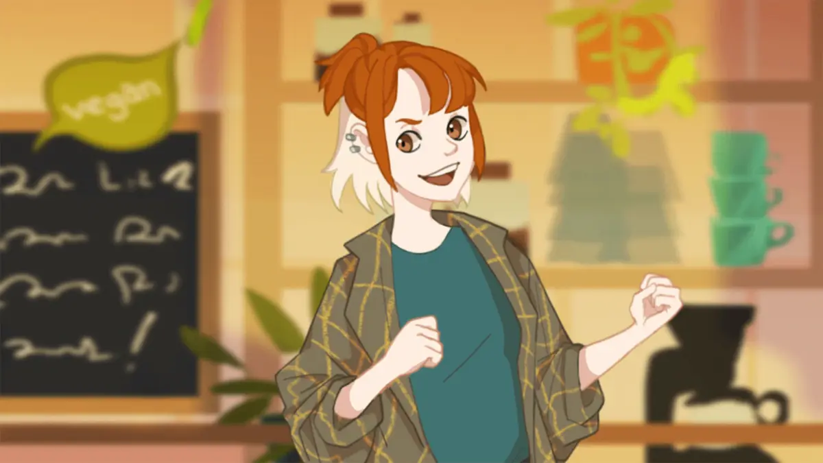 Illustration einer Teenagerin, die Protagonistin der App "Little Impacts"