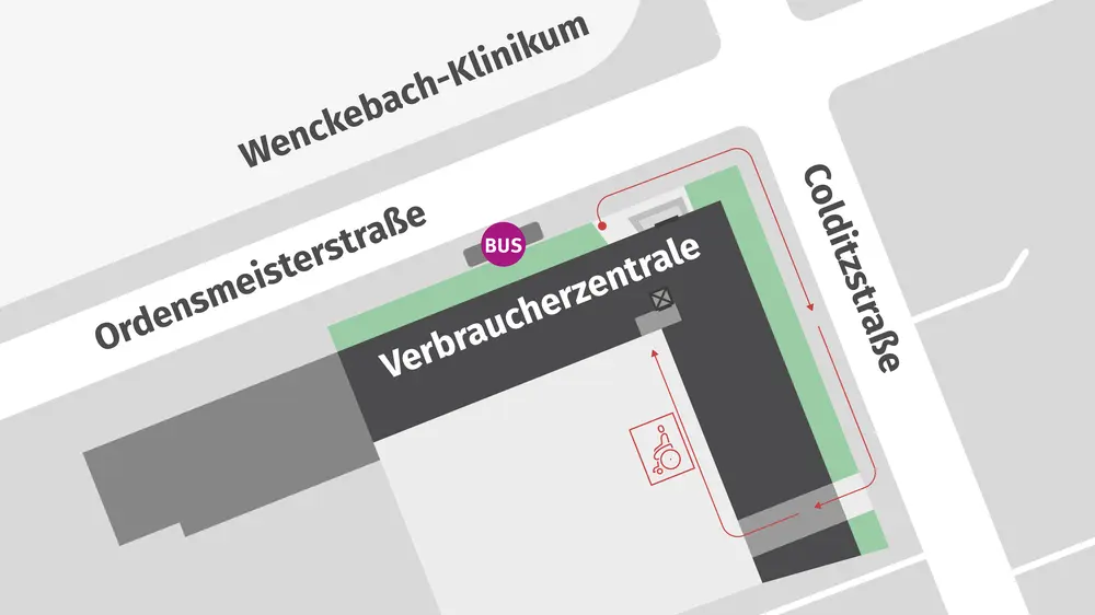 Skizze des barrierefreien Eingangs