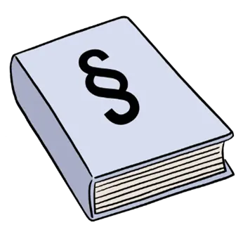 Grafik: Ein Buch, das über Gesetze informiert