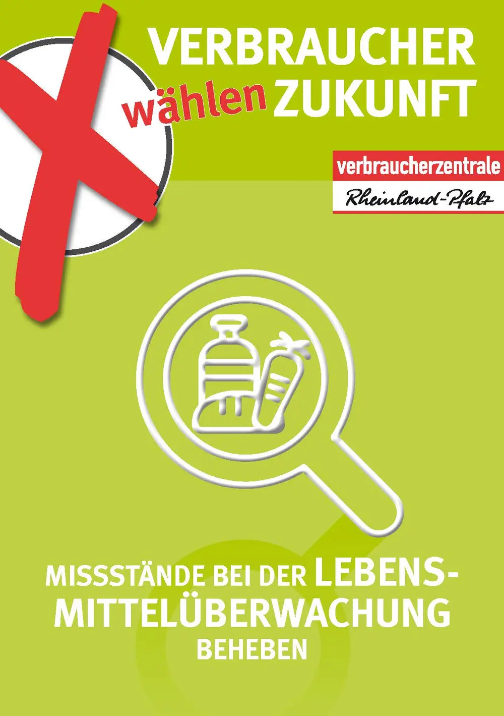 Postkarte mit Text: Missstände bei der Lebensmittelüberwachung beheben