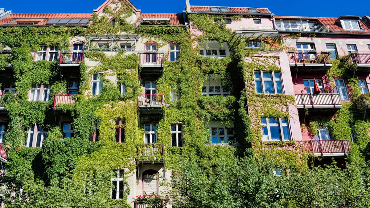 Haus mit einer begrünten Fassade
