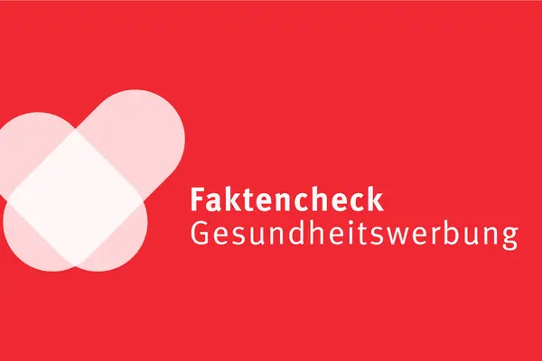 Aufmacherbild Logo Faktencheck Gesundheitswerbung