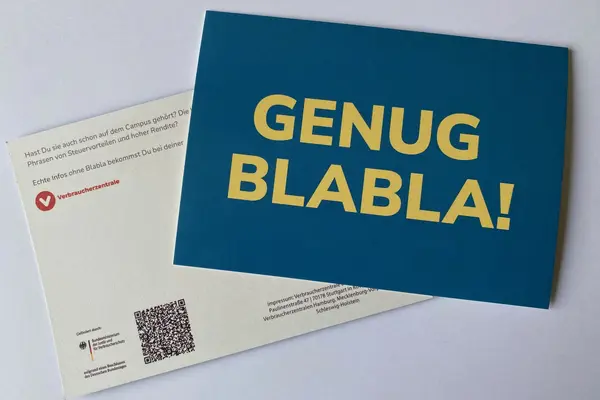Karte frontansicht und backansicht, blabla