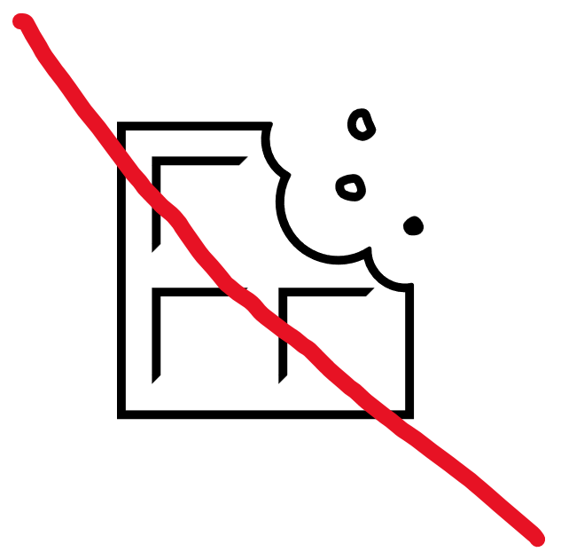 Symbol Schokolade durchgestrichen
