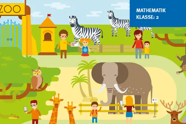 Zoo mit Menschen und Tieren
