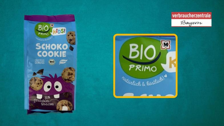 Produktfoto von Kinderkeksen mit hervorgehobenem Claim