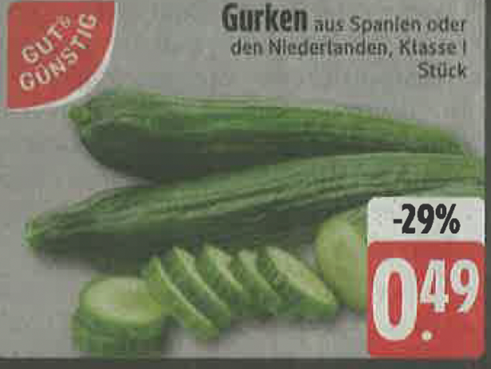 Prospekt Edeka mit Gurken 