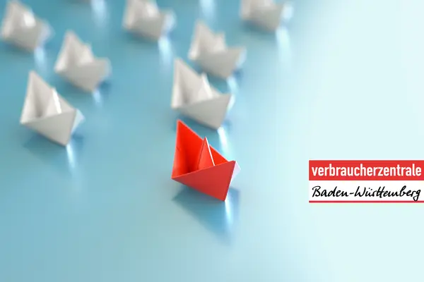 rotes Papierschiffchen und Logo VZ