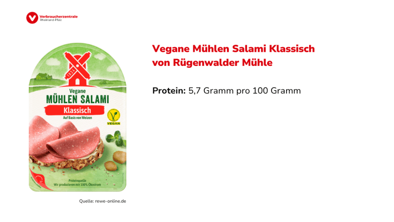 Packung vegane Salami mit Proteingehalt